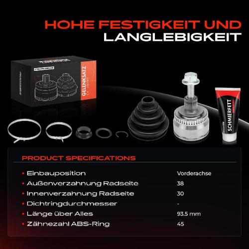 Frankberg 1x Antriebswelle Gelenksatz Vorderachse für VW Passat 3B2 3B3 Audi A4 8D2 8D5 A6 4B2 4B5 Bild Frankberg 1x Antriebswelle Gelenksatz Vorderachse für VW Passat 3B2 3B3 Audi A4 8D2 8D5 A6 4B2 4B5