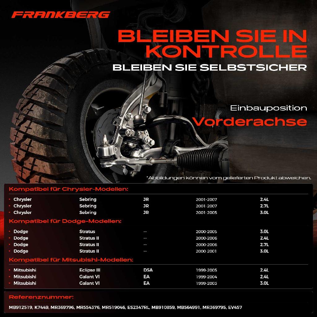 1x Querlenker Satz Vorderachse für Chrysler Sebring Cabriolet Coupe Dodge Stratus II Mitsubishi Eclipse III