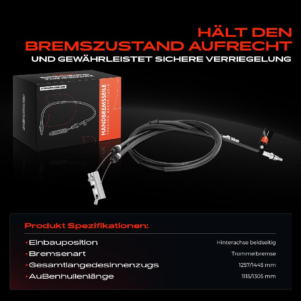 1x Seilzug Feststellbremse Hinterachse beidseitig für Ford Fiesta IV JA Fusion Mazda