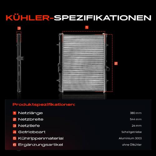 Frankberg 1x Kühler Wasserkühler Motorkühler für Citroën C4 C5 DS Peugeot 307 Bild Frankberg 1x Kühler Wasserkühler Motorkühler für Citroën C4 C5 DS Peugeot 307