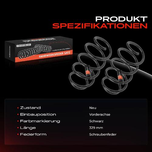 2x Fahrwerksfeder Vorderachse für VW Passat 3C2 Passat Variant 3C5 1.9L 2005-2010 Bild 2x Fahrwerksfeder Vorderachse für VW Passat 3C2 Passat Variant 3C5 1.9L 2005-2010
