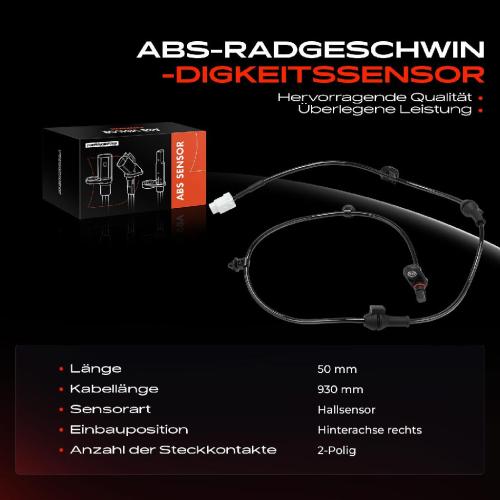 1x ABS Sensor Hinterachse rechts für Suzuki SX4 S-Cross JY Vitara LY 1.0L 1.4L 1.6L Bj ab 2013 Bild 1x ABS Sensor Hinterachse rechts für Suzuki SX4 S-Cross JY Vitara LY 1.0L 1.4L 1.6L Bj ab 2013