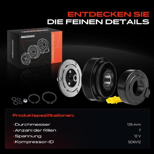 1x Magnetkupplung Klimakompressor für Renault Clio 3 Modus Twingo Wind Nissan Micra Bild 1x Magnetkupplung Klimakompressor für Renault Clio 3 Modus Twingo Wind Nissan Micra