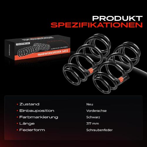 Frankberg 2x Fahrwerksfeder Vorderachse für Opel Calibra A 85 2.0L 1990-1997 Bild Frankberg 2x Fahrwerksfeder Vorderachse für Opel Calibra A 85 2.0L 1990-1997