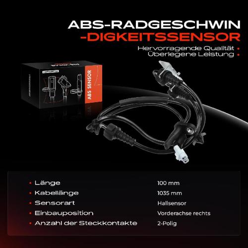 Frankberg 1x ABS Sensor Vorderachse rechts für Fiat Sedici Suzuki SX4 Stufenheck 1.6L 1.9L 2.0L 1.5L Bj ab 2006 Bild Frankberg 1x ABS Sensor Vorderachse rechts für Fiat Sedici Suzuki SX4 Stufenheck 1.6L 1.9L 2.0L 1.5L Bj ab 2006
