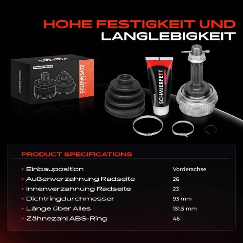 Frankberg 1x Antriebswelle Gelenksatz Vorderachse für Toyota Carina E T19 T17 Corolla E10 RAV 4 II Bild Frankberg 1x Antriebswelle Gelenksatz Vorderachse für Toyota Carina E T19 T17 Corolla E10 RAV 4 II