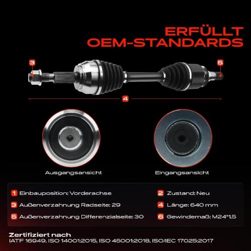 1x Antriebswelle Vorderachse für Nissan NP300 Navara D23 Renault Alaskan Bild 1x Antriebswelle Vorderachse für Nissan NP300 Navara D23 Renault Alaskan