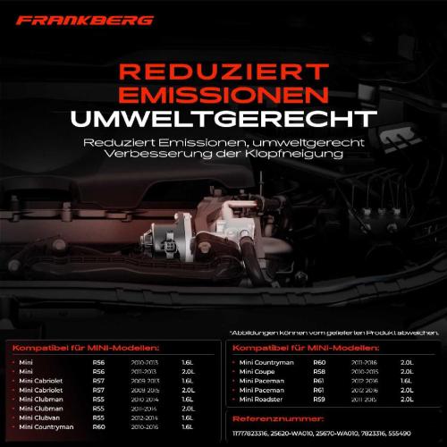 Frankberg 1x AGR-Ventil Abgasrückführungsventil für MINI Mini R56 Mini Cabriolet R57 Mini Clubman R55 R60 R58 R61 R59 Bild Frankberg 1x AGR-Ventil Abgasrückführungsventil für MINI Mini R56 Mini Cabriolet R57 Mini Clubman R55 R60 R58 R61 R59