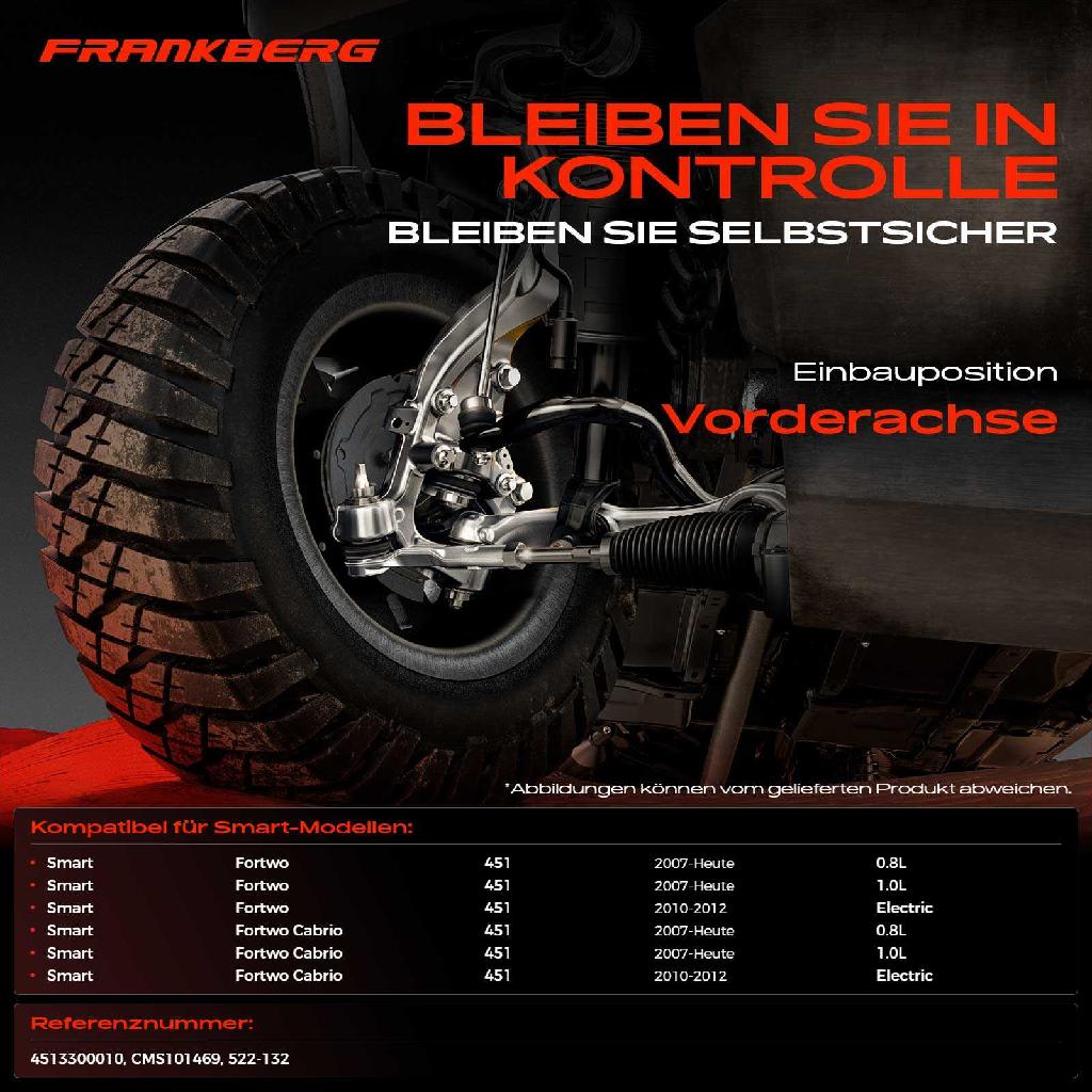 2x Querlenker Vorderachse für Smart Fortwo Cabrio 451 Fortwo Coupe 0.8L 1.0L Bj ab 2007