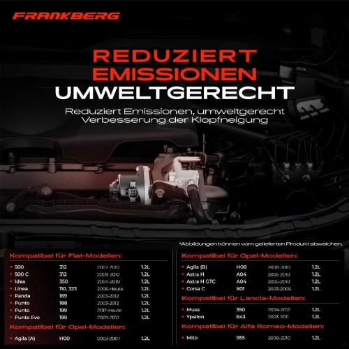 Frankberg 1x AGR-Ventil Abgasrückführungsventil für Alfa Romeo Mito Fiat 500 C Doblo Cargo Kasten/MPV Lancia Opel Bild Frankberg 1x AGR-Ventil Abgasrückführungsventil für Alfa Romeo Mito Fiat 500 C Doblo Cargo Kasten/MPV Lancia Opel