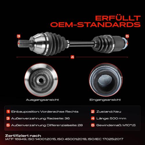 Frankberg 1x Antriebswelle Vorderachse Rechts für Mazda 3 Stufenheck BK 1.6L 2003-05 Bild Frankberg 1x Antriebswelle Vorderachse Rechts für Mazda 3 Stufenheck BK 1.6L 2003-05