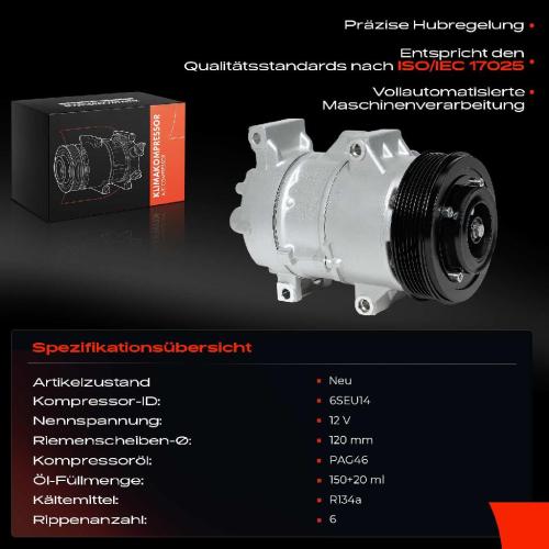Frankberg 1x Klimakompressor für Toyota Auris E15 T27 Verso R2 1.6L-1.8L 2007-2018 Bild Frankberg 1x Klimakompressor für Toyota Auris E15 T27 Verso R2 1.6L-1.8L 2007-2018