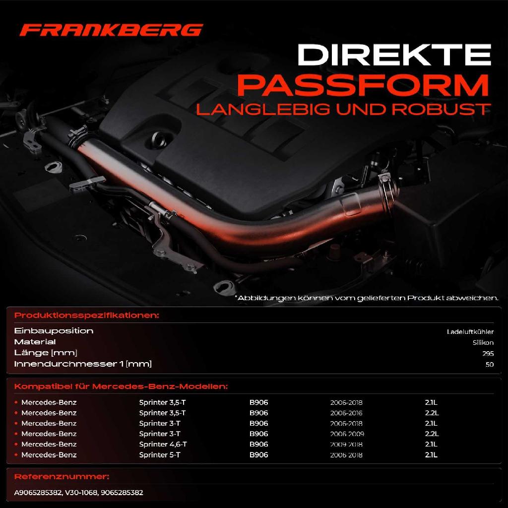 1x Kühlerschlauch Turboschlauch für Mercedes-Benz Sprinter 3,5-T Bus Kasten Pritsche/Fahrgestell B906