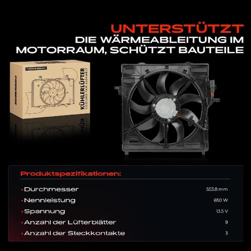 Frankberg 1x Motorkühller Einfachlüfter mit Kühlerlüfterrahmen BMW X5 F15 F85 X6 F16 F86 4.4L 2013-2019 Bild Frankberg 1x Motorkühller Einfachlüfter mit Kühlerlüfterrahmen BMW X5 F15 F85 X6 F16 F86 4.4L 2013-2019