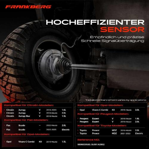 Frankberg 1x ABS Sensor Vorderachse beidseitig für Citroën Jumpy Bus Kasten Spacetourer Fiat Scudo Ulysse Opel Vivaro C Bild Frankberg 1x ABS Sensor Vorderachse beidseitig für Citroën Jumpy Bus Kasten Spacetourer Fiat Scudo Ulysse Opel Vivaro C