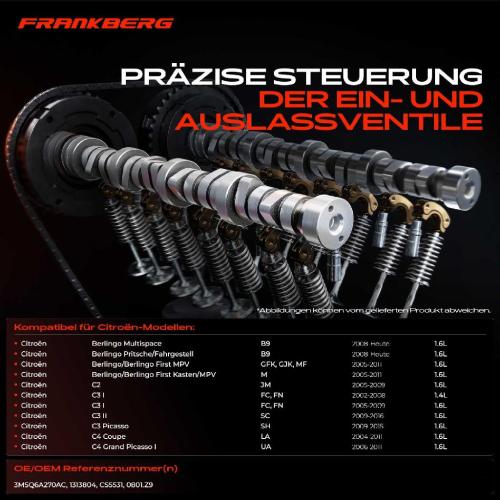 Frankberg 1x Nockenwelle für Citroën Berlingo C3 I C4 Ford C-Max Focus II Bild Frankberg 1x Nockenwelle für Citroën Berlingo C3 I C4 Ford C-Max Focus II