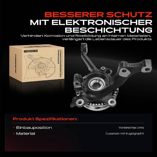 1x Achsschenkel Radlagergehäuse Komplett Vorderachse Links für VW Golf III Variant Cabriolet Passat Seat Inca Bild 1x Achsschenkel Radlagergehäuse Komplett Vorderachse Links für VW Golf III Variant Cabriolet Passat Seat Inca