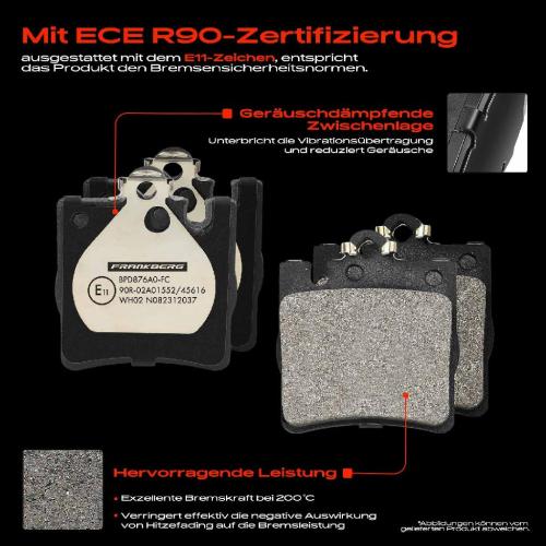 4x Bremsbeläge Hinterachse für Mercedes-Benz W203 CL203 S203 CL203 C208 C209 A208 1995-2097 Bild 4x Bremsbeläge Hinterachse für Mercedes-Benz W203 CL203 S203 CL203 C208 C209 A208 1995-2097