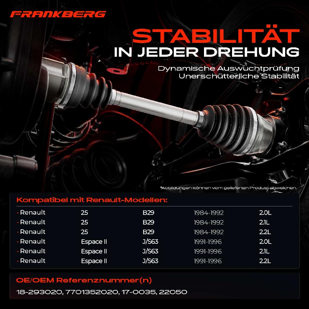 1x Antriebswelle Vorderachse für Renault 25 B29 Espace II