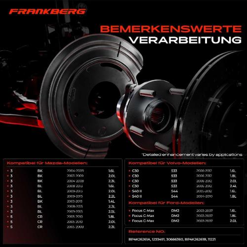 Frankberg 2x Ankerblech Bremsscheibe Hinterachse Beidseitig für Ford Focus C-Max Mazda 3 5 Volvo C30 S40 Bild Frankberg 2x Ankerblech Bremsscheibe Hinterachse Beidseitig für Ford Focus C-Max Mazda 3 5 Volvo C30 S40