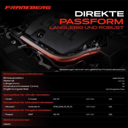 Frankberg 1x Kühlerschlauch Turboschlauch für Citroën C-Crosser Mitsubishi Outlander III Peugeot 4007 Bild Frankberg 1x Kühlerschlauch Turboschlauch für Citroën C-Crosser Mitsubishi Outlander III Peugeot 4007