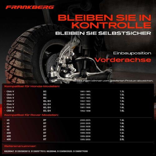 1x Querlenker Vorderachse für Honda Civic V Coupe Hatchback Stufenheck VI Aerodeck Fastback CRX III Bild 1x Querlenker Vorderachse für Honda Civic V Coupe Hatchback Stufenheck VI Aerodeck Fastback CRX III
