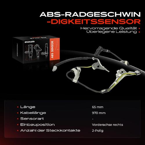 1x ABS Sensor Vorderachse rechts für Lexus LX UZJ100 Toyota Land Cruiser 100 J1 4.7L 4.2L 1998-2008 Bild 1x ABS Sensor Vorderachse rechts für Lexus LX UZJ100 Toyota Land Cruiser 100 J1 4.7L 4.2L 1998-2008