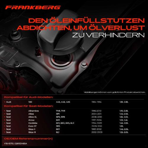 1x Ölverschlusskappe Öldeckel Ölkappe für VW Golf 3 4 Audi A4 A6 Skoda Fabia 1 2 Bild 1x Ölverschlusskappe Öldeckel Ölkappe für VW Golf 3 4 Audi A4 A6 Skoda Fabia 1 2