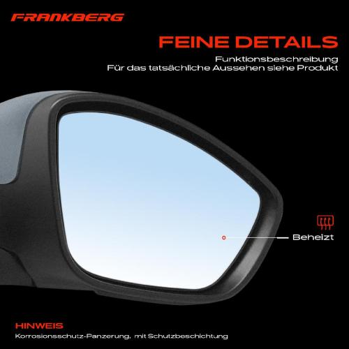 Frankberg 1x Außenspiegel Rechts für Peugeot 208 I CA CC 1.0L 1.2L 1.4L 1.6L 2012-2015 Bild Frankberg 1x Außenspiegel Rechts für Peugeot 208 I CA CC 1.0L 1.2L 1.4L 1.6L 2012-2015