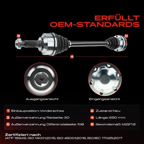 Frankberg 1x Antriebswelle Vorderachse für Mercedes-Benz Esprinter Kasten B907 B910 B906 2006-2021 Bild Frankberg 1x Antriebswelle Vorderachse für Mercedes-Benz Esprinter Kasten B907 B910 B906 2006-2021