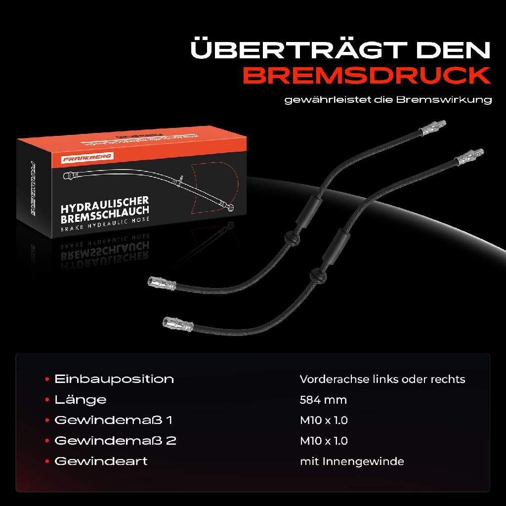 2x Bremsschlauch Bremsschläuche Vorderachse Links oder Rechts für Mercedes-Benz Gl-Klasse M-Klasse