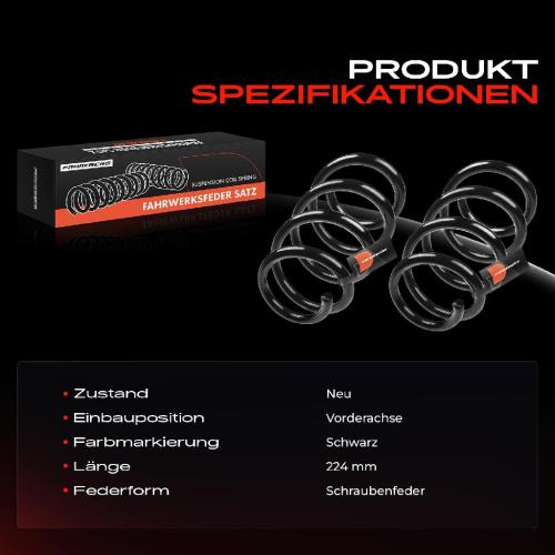 Frankberg 2x Fahrwerksfeder Vorderachse für Audi A3 8V1 8VK A3 Sportback 8VA 8VF 2.0L 2012-2021 Bild Frankberg 2x Fahrwerksfeder Vorderachse für Audi A3 8V1 8VK A3 Sportback 8VA 8VF 2.0L 2012-2021