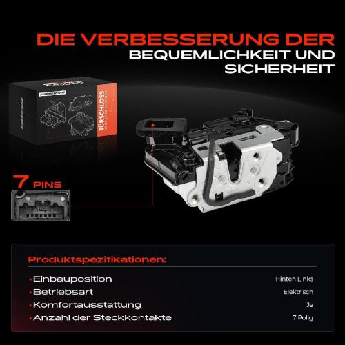 Frankberg 1x Türschloss Hinten Links für VW Jetta IV Tiguan Allspace Seat Leon Kasten/Schrägheck ST 2010-2020 Bild Frankberg 1x Türschloss Hinten Links für VW Jetta IV Tiguan Allspace Seat Leon Kasten/Schrägheck ST 2010-2020