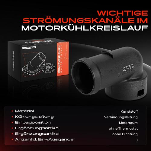 1x Kühlmittelflansch Wasserauslass für VW Polo Skoda Fabia I Seat Cordoba Ibiza 3 Bild 1x Kühlmittelflansch Wasserauslass für VW Polo Skoda Fabia I Seat Cordoba Ibiza 3