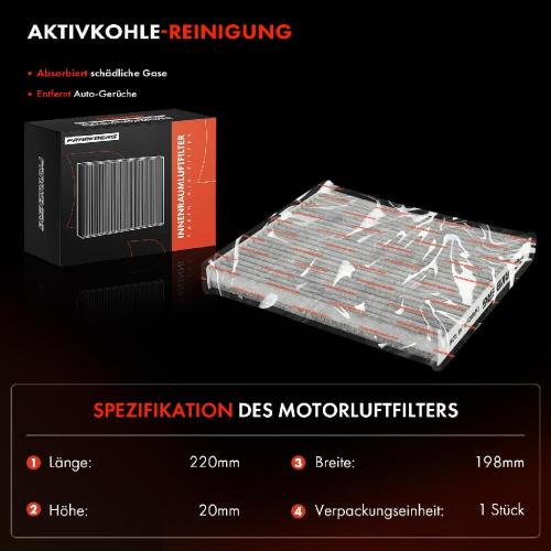 1x Innenraumfilter Aktivkohle für Toyota Avensis Stufenheck T25 1.6L 2000-2009 Bild 1x Innenraumfilter Aktivkohle für Toyota Avensis Stufenheck T25 1.6L 2000-2009