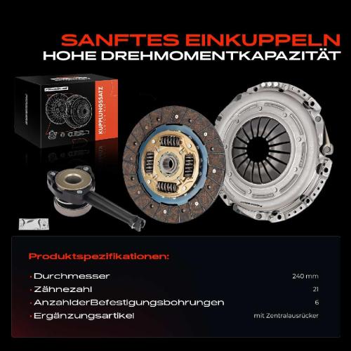1x Kupplungssatz für Nissan Interstar Bus Kasten Primastar Pritsche/Fahrgestell Opel Movano Combi Renault Bild 1x Kupplungssatz für Nissan Interstar Bus Kasten Primastar Pritsche/Fahrgestell Opel Movano Combi Renault