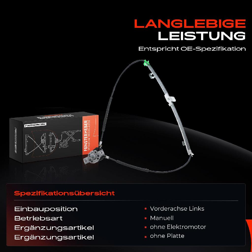 1x Fensterheber Vorne Links für VW Golf II Jetta II Polo Derby