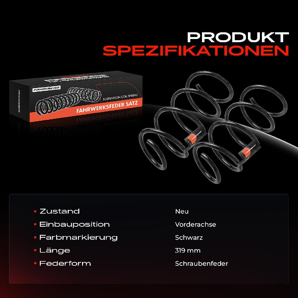 2x Fahrwerksfeder Vorderachse für MINI Mini Cabriolet R57 Roadster R59 2007-2015