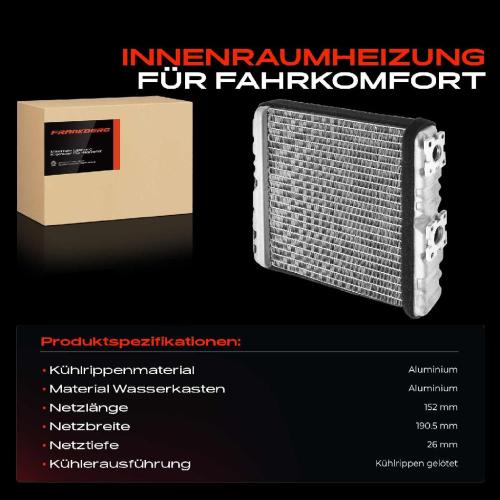 1x Wärmetauscher Innenraumheizung für Nissan Almera I N15 Primera W10 Sunny III N14 Bild 1x Wärmetauscher Innenraumheizung für Nissan Almera I N15 Primera W10 Sunny III N14