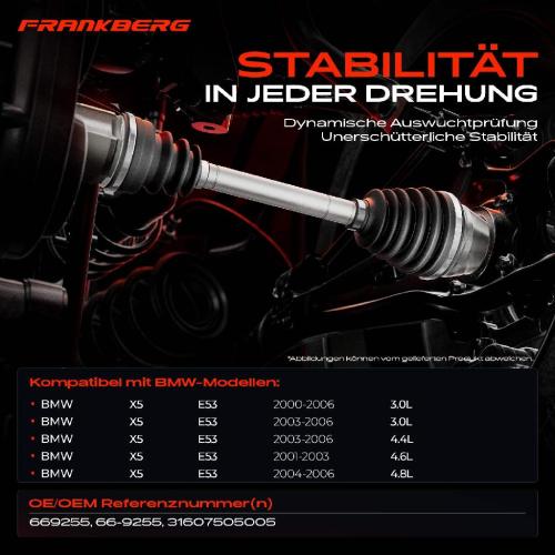 1x Antriebswelle Vorderachse Links für BMW X5 E53 3.0L 4.4L 4.6L 2000-2006 Bild 1x Antriebswelle Vorderachse Links für BMW X5 E53 3.0L 4.4L 4.6L 2000-2006