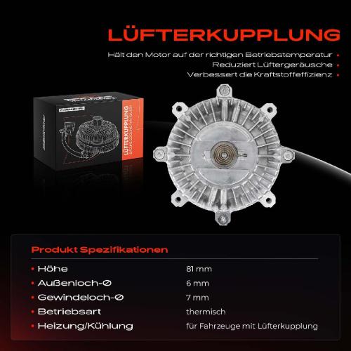 1x Lüfterkupplung Kühlerlüfte für Hyundai Galloper II JK-01 H100 P 2.5L Bild 1x Lüfterkupplung Kühlerlüfte für Hyundai Galloper II JK-01 H100 P 2.5L