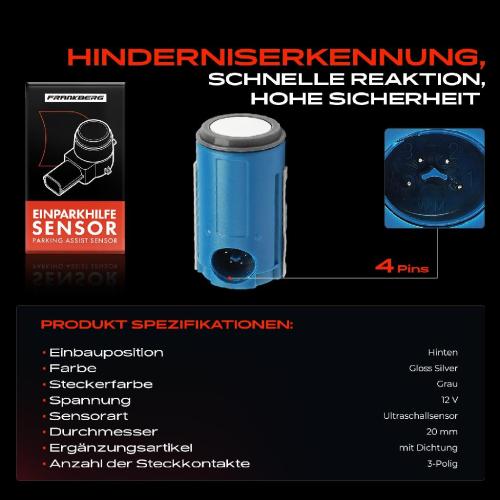 1x Parksensor PDC Sensor Hinten für Mercedes-Benz C E S G-Klasse W202 W210 W220 S210 Bild 1x Parksensor PDC Sensor Hinten für Mercedes-Benz C E S G-Klasse W202 W210 W220 S210