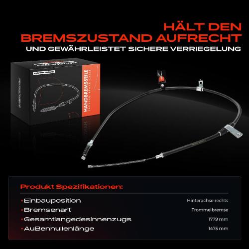 1x Seilzug Feststellbremse Hinterachse rechts für Hyundai H-1/Starex Bus A1 H-1 Kasten Pritsche/Fahrgestell Bild 1x Seilzug Feststellbremse Hinterachse rechts für Hyundai H-1/Starex Bus A1 H-1 Kasten Pritsche/Fahrgestell