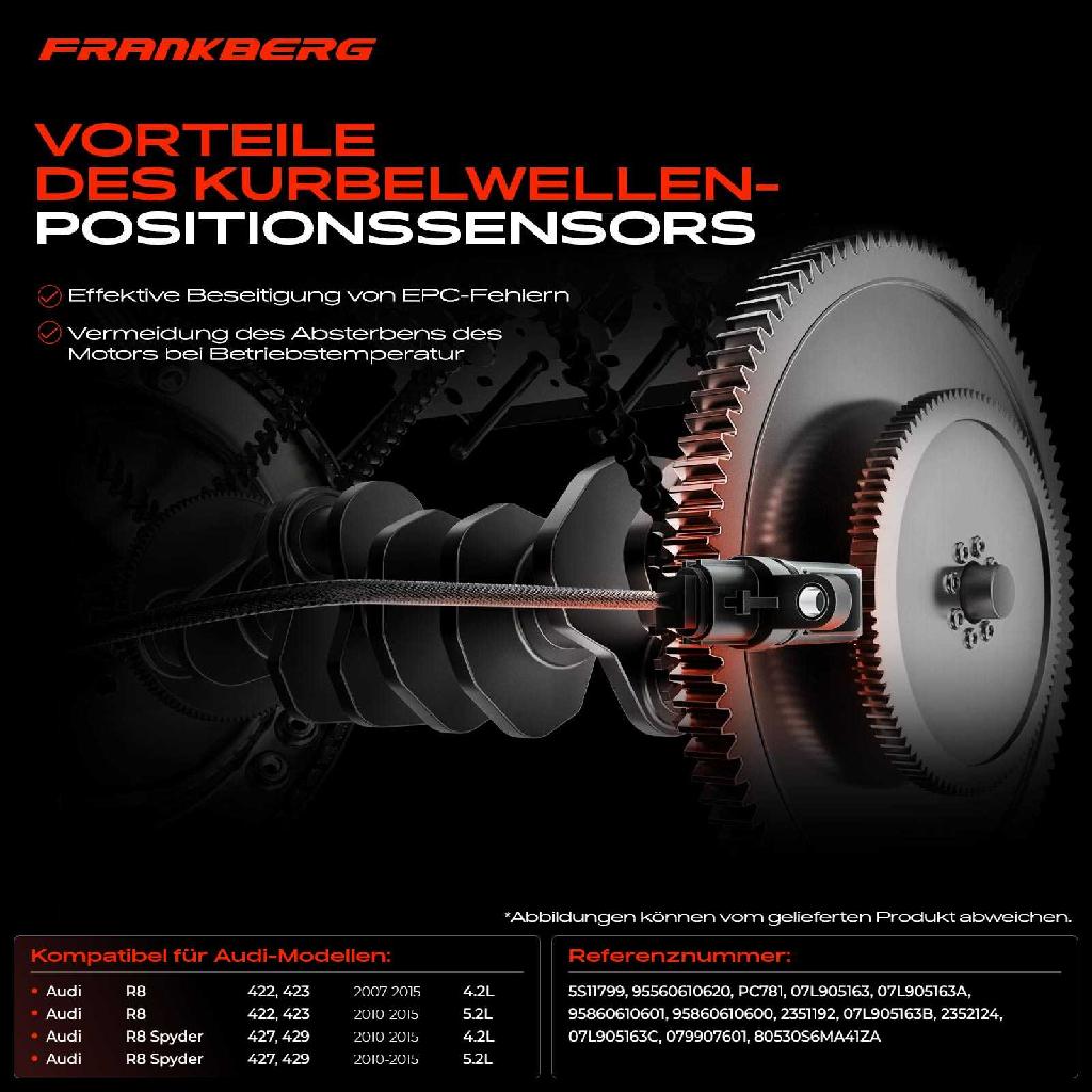 5x Kurbelwellensensor Impulsgeber für Audi R8 Spyder 4S3 4SP 4S9 4SR 2007-2015