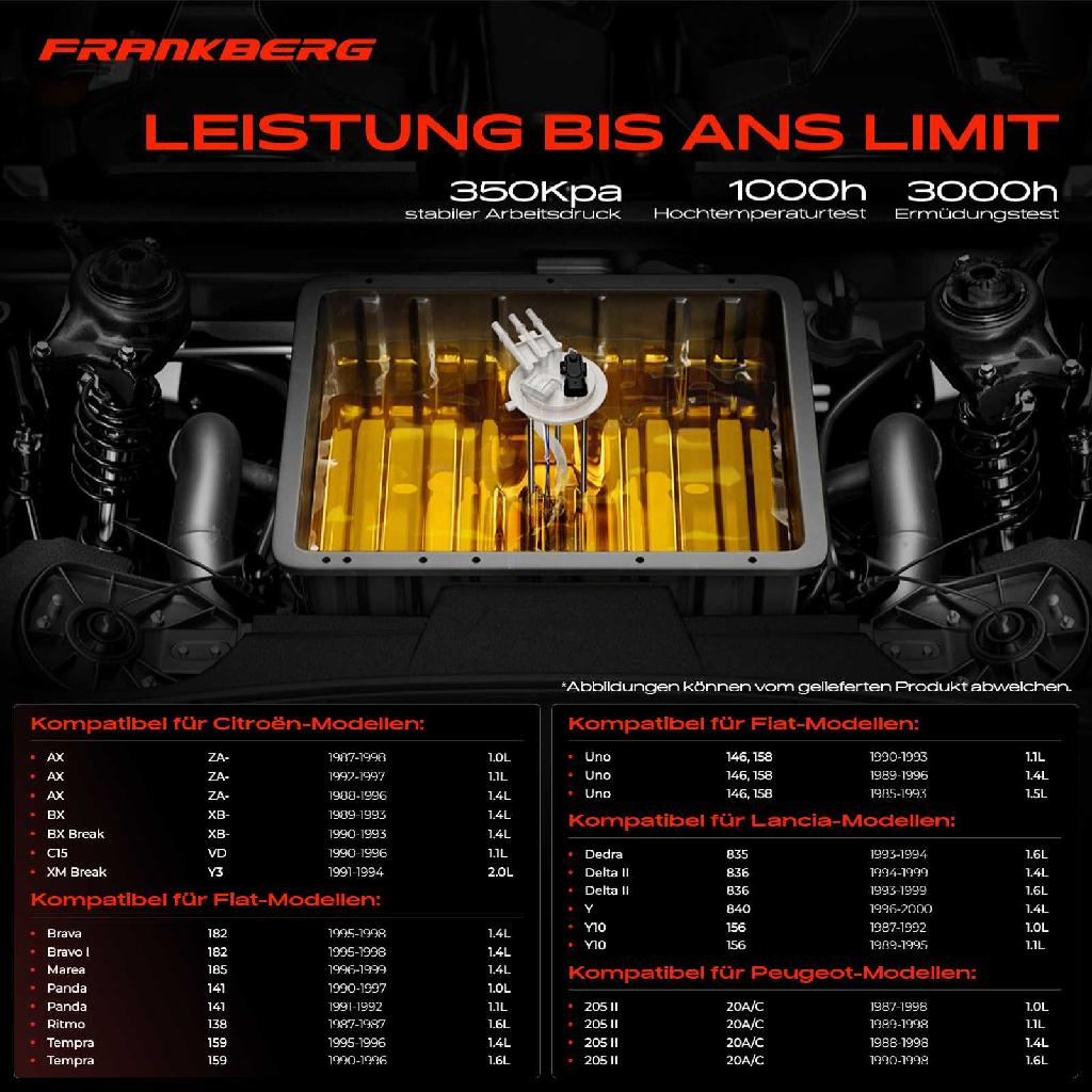 1x Kraftstoffpumpe für Citroën AX BX Break C15 Fiat Brava Bravo I Fiorino Kasten/MPV Pick-up Marea Weekend