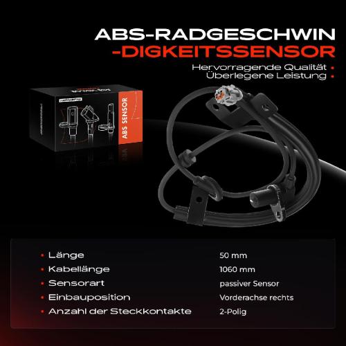 1x ABS Sensor Vorderachse rechts für Infiniti i30 Nissan Maxima/Maxima QX IV Station Wagon 3.0L 2.0L 1996-2000 Bild 1x ABS Sensor Vorderachse rechts für Infiniti i30 Nissan Maxima/Maxima QX IV Station Wagon 3.0L 2.0L 1996-2000