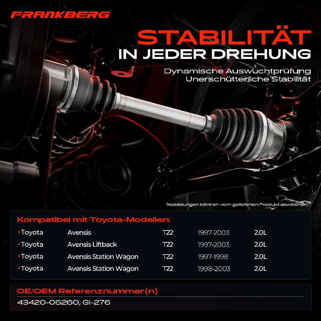 1x Antriebswelle Vorderachse Links für Toyota Avensis T22 2.0L 1997-2003
