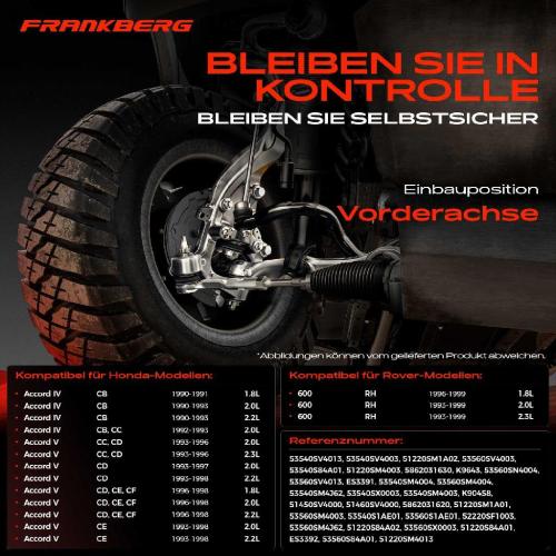 1x Querlenker Satz Vorderachse für Honda Accord IV Aerodeck Coupe V Rover 600 1.8L 2.0L 2.2L 2.3L 1990-1999 Bild 1x Querlenker Satz Vorderachse für Honda Accord IV Aerodeck Coupe V Rover 600 1.8L 2.0L 2.2L 2.3L 1990-1999
