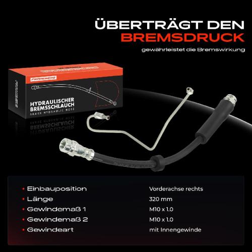Frankberg 1x Bremsschlauch Bremsschläuche Vorderachse Rechts für Audi A4 8W2 8W5 8WH A5 F53 F57 F5A Bild Frankberg 1x Bremsschlauch Bremsschläuche Vorderachse Rechts für Audi A4 8W2 8W5 8WH A5 F53 F57 F5A