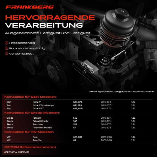 1x Deckel Ölfiltergehäuse für VW Polo 6R Seat Ibiza IV 6J Skoda Fabia II Bild 1x Deckel Ölfiltergehäuse für VW Polo 6R Seat Ibiza IV 6J Skoda Fabia II
